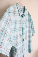 George Blue Black & White Plaid Button Down Shirt | 3XL