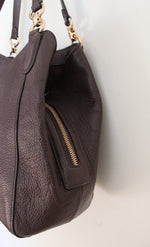 Coach Dark Purple Leather Shoulder Bag