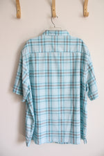 George Blue Black & White Plaid Button Down Shirt | 3XL