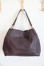 Coach Dark Purple Leather Shoulder Bag