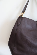 Coach Dark Purple Leather Shoulder Bag