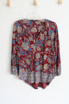Lucky Brand Red Floral Top | L