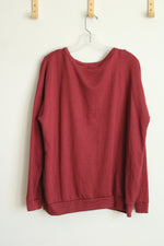 NEW Hopely Burgundy Sequin Puff Patch Wifey Sweatshirt | L