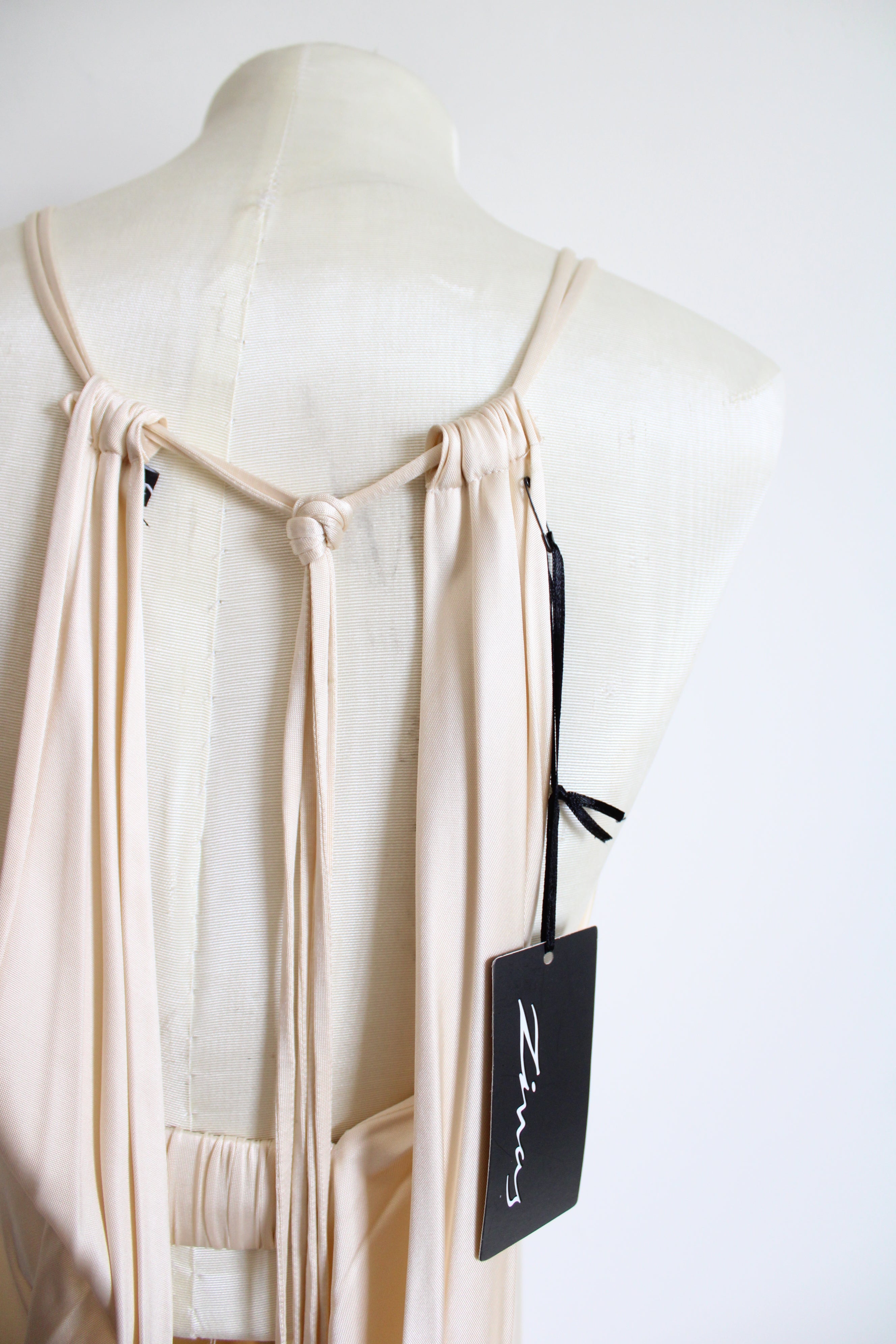 NEW Cinema Champagne Jeweled Halter Neck Mini Dress | S