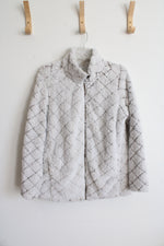 St. John's Bay Gray Fuzzy Full Zip Jacket | L
