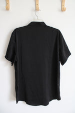 Manfinity Black Button Down Shirt | L