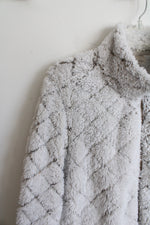 St. John's Bay Gray Fuzzy Full Zip Jacket | L