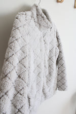 St. John's Bay Gray Fuzzy Full Zip Jacket | L