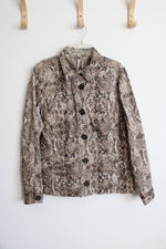 Liz Claiborne Brown Snakeskin Jacket | L