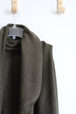 Look Olive Green Thick Sleeveless Cardigan | One Size