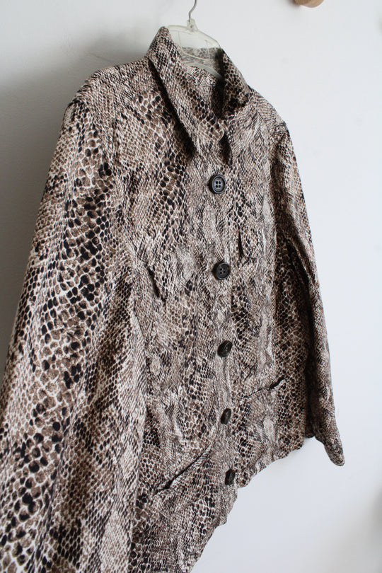 Liz Claiborne Brown Snakeskin Jacket | L
