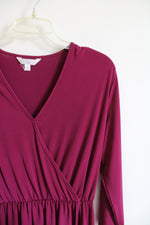 Charming Charlie Pink V-Neck Long Sleeved Dress | M