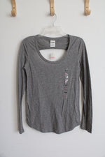 NEW Pink Victoria's Secret Gray Open Back Long Sleeved Shirt | M