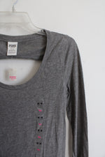 NEW Pink Victoria's Secret Gray Open Back Long Sleeved Shirt | M
