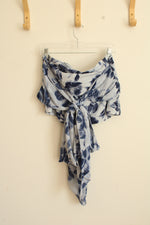 NEW Abercrombie & Fitch Light and Dark Blue Floral Convertible Collection Top | XL