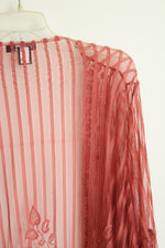 NEW Miss Chievous Floral Belled Sleeves Mauve Pink Lace Cardigan | L