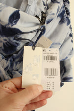 NEW Abercrombie & Fitch Light and Dark Blue Floral Convertible Collection Top | XL