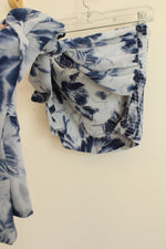 NEW Abercrombie & Fitch Light and Dark Blue Floral Convertible Collection Top | XL