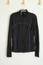 Tek Gear Black and Purple Athletic Full Zip Jacket | M