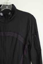 Tek Gear Black and Purple Athletic Full Zip Jacket | M