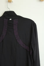 Tek Gear Black and Purple Athletic Full Zip Jacket | M
