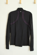 Tek Gear Black and Purple Athletic Full Zip Jacket | M
