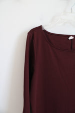 Old Navy Maroon Knit 3/4 Dress | L