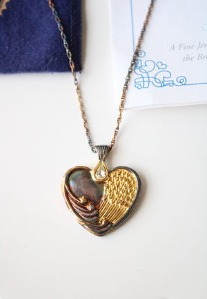 The Bradford Exchange 925 Stamped Heart "If Tears Could Build A Stairway" Necklace