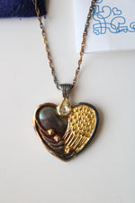The Bradford Exchange 925 Stamped Heart "If Tears Could Build A Stairway" Necklace