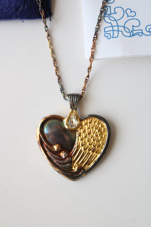 The Bradford Exchange 925 Stamped Heart "If Tears Could Build A Stairway" Necklace