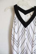Chico's White & Black Chevron Maxi Dress | 2 (L)