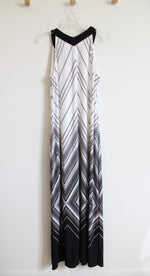 Chico's White & Black Chevron Maxi Dress | 2 (L)