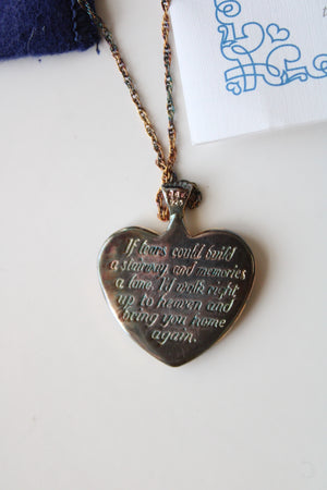The Bradford Exchange 925 Stamped Heart "If Tears Could Build A Stairway" Necklace