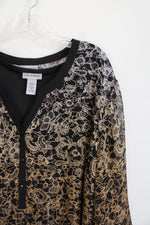 NEW Catherines Black & Tan Shimmer Ombre Top | 4X