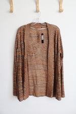 NEW Belldini Orange Combo Knit Open Cardigan | XL