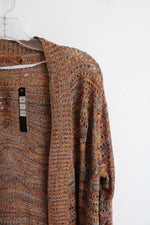 NEW Belldini Orange Combo Knit Open Cardigan | XL