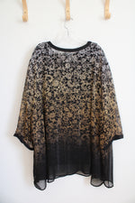 NEW Catherines Black & Tan Shimmer Ombre Top | 4X