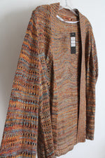 NEW Belldini Orange Combo Knit Open Cardigan | XL