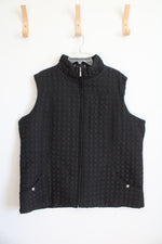 Keren Hart Black Quilted Vest | 3X