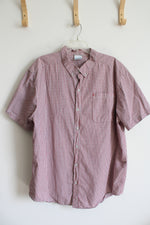 Columbia Red Blue & White Plaid Button Down Shirt | XXL