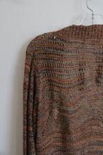 NEW Belldini Orange Combo Knit Open Cardigan | XL