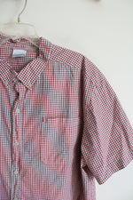 Columbia Red Blue & White Plaid Button Down Shirt | XXL