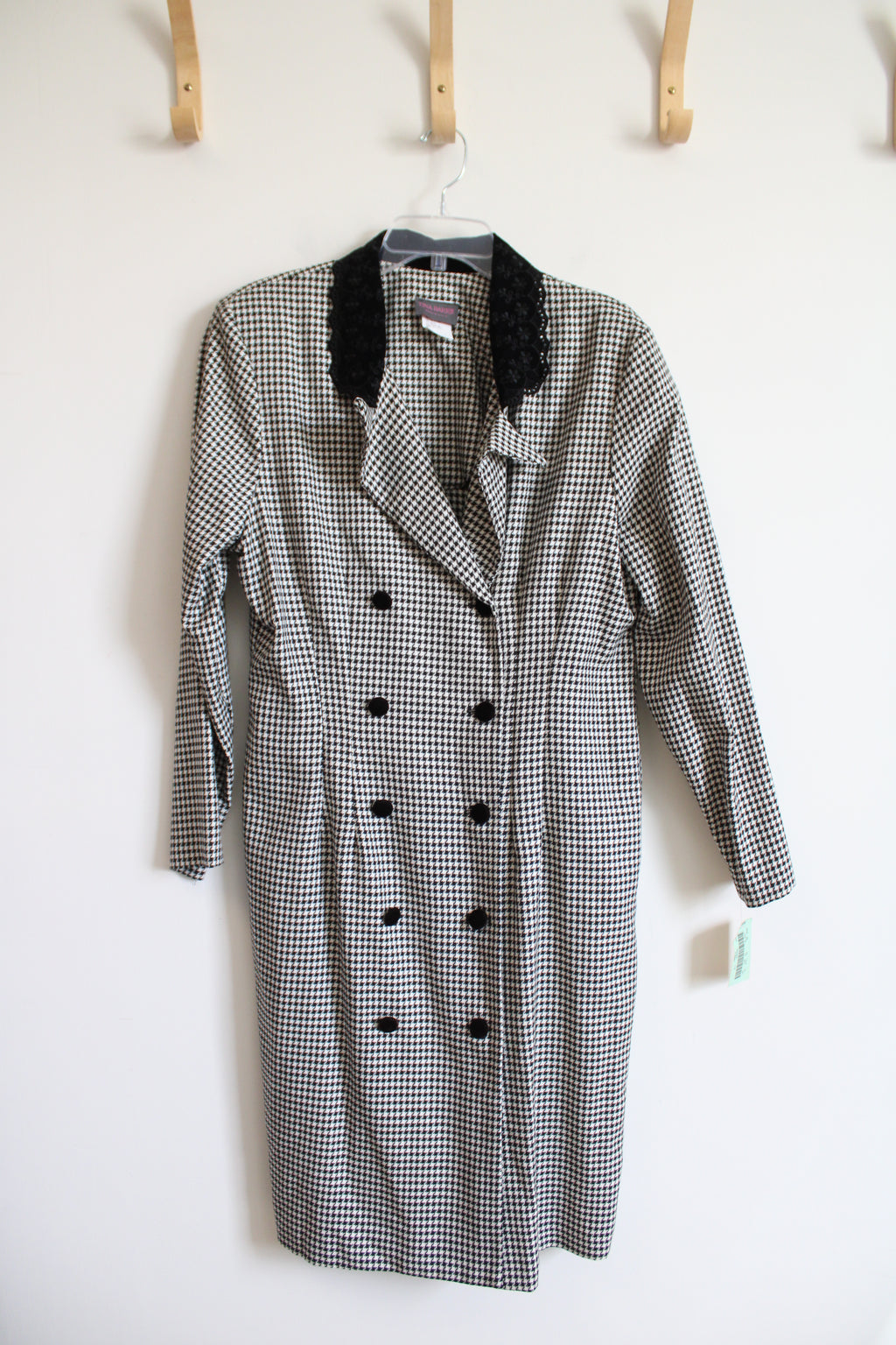 NEW Tina Barrie Black & White Houndstooth Double Breasted Dress | 16