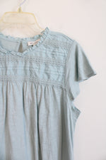 NEW Ella Moss Light Blue Ruffled Top | M