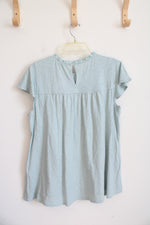 NEW Ella Moss Light Blue Ruffled Top | M