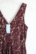NEW Soprano Burgundy Lace Dress | M