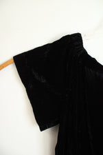 Loft Black Velvet Gathered Square Neck Mini Dress | L