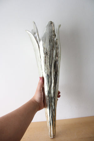 Etched Silver Wall Hanging Vase