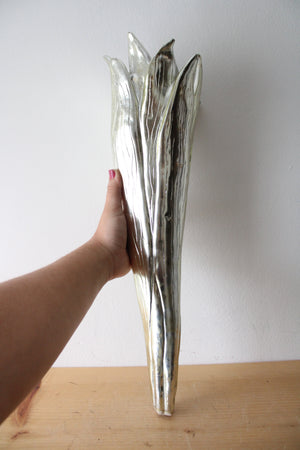 Etched Silver Wall Hanging Vase