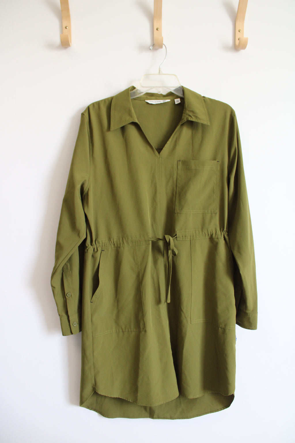 Shore To Summit Olive Green Long Sleeved Dress | L